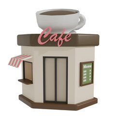 3d render illustration of Coffee shop