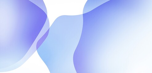 Calming Abstract Blue and Purple Translucent Organic Waves Flowing on White Background