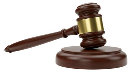 Gavel representing law justice and legal system on black background
