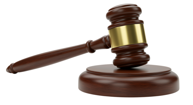 Gavel representing law justice and legal system on black background