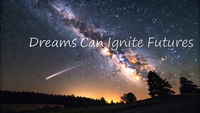 Shooting star streaking across the night sky with milky way backdrop