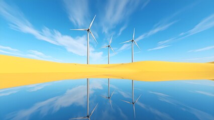 Windmill under blue sky and white clouds
