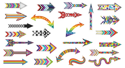 Vibrant Arrow Collection Funky Directional Signs in Playful Patterns