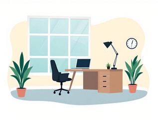Minimalist Workspace Illustration