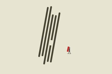 Businessman accomplishment. concept of achievement, success, overcoming. Minimal design eps10 illustration