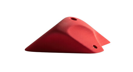 Red climbing hold isolated on transparent background