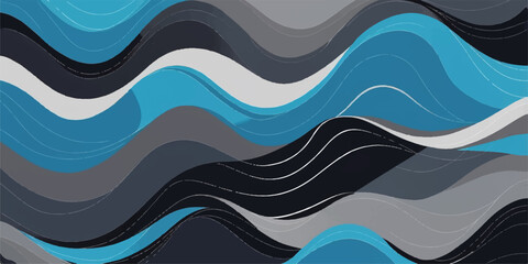Abstract blue wave pattern vector illustration for a flowing sea water texture background