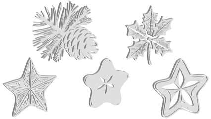 3D Vector Applications of New Year's Symbols