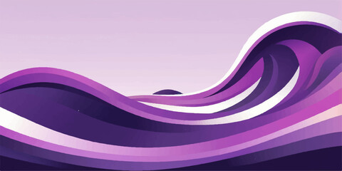 Abstract purple wavy background with colorful lines and flowing design