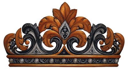 Ornamental crown design with decorative elements