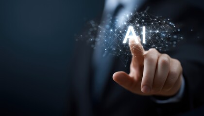 The Businessman Showcasing Interconnection, Innovations, And Artificial Intelligence In The Development Of Artificial Intelligence, Ideas, And Machine Learning In Science And Technology.