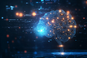 Obraz premium Tree made of brain synapses symbolizing fusion of human intelligence and nature life 