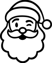 Santa Claus Face Icon Vector Illustration for Christmas and Holiday Celebration