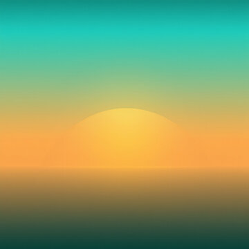 sunrise horizon with gradient, flat design, gradient teal‑orange, transparent background, centered, 1024&times;1024px