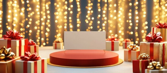 Christmas Gift Mockup with Blank Card