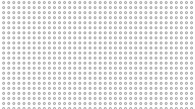 Minimalist grid pattern of small grey circle signs on a clean white background, creating a simple geometric abstract texture for modern design