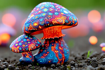 colorful mushroom, AI generated