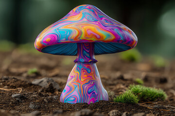 colorful mushroom, AI generated