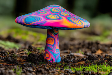 colorful mushroom, AI generated