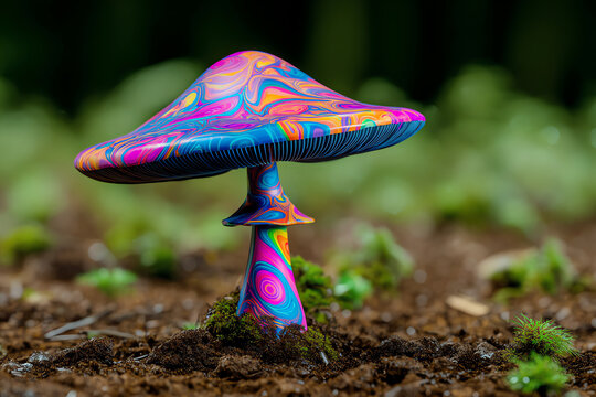 colorful mushroom, AI generated