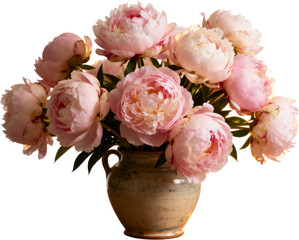 빈티지꽃병에담긴분홍모란꽃다발