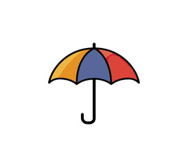 Obraz premium Colorful umbrella illustration on black background