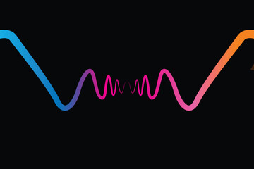 Dynamic geometric abstract design with vibrant colors and typography