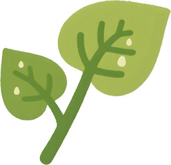 아침이슬맺힌덩굴식물일러스트