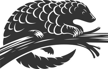 Pangolin animal vector silhouette illustration