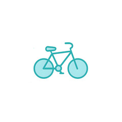 Obraz premium Teal Bicycle Icon Design for Eco-Friendly Cycling Graphic
