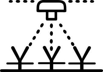 Automatic irrigation sprinklers icon vector outline symbol or illustration