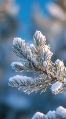 Snow Covered Pine Branch