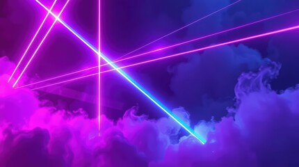Neon Lights Over Moody Clouds