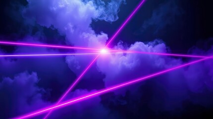 Neon Beams in a Cloudy Sky