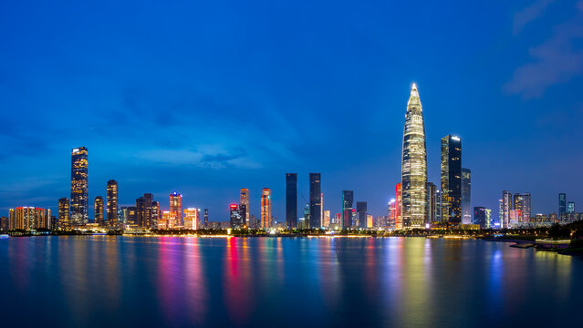 Shenzhen Houhai Talent Park night view city skyline, China