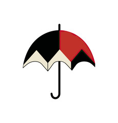 Stylized umbrella illustration on black background