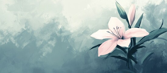 Delicate Lily Blossom in a Misty Setting