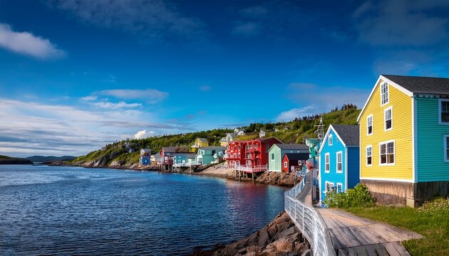 colorful houses representing local architecture in st john s newfoundland canada