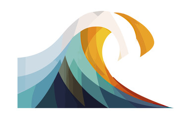 Abstract wave illustration geometric design minimalist background