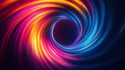 Vortex background poster. Whirlwind wallpaper. Abstract swirl dynamic concept horizontal banner. Digital raster bitmap illustration. AI artwork.