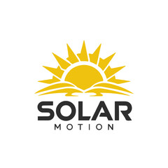 Fototapeta premium Dynamic Solar Motion logo design ideal for renewable energy, eco-friendly businesses