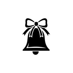 Elegant Christmas Bell with Bow Silhouette for Holiday Celebrations.