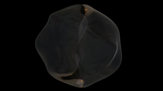 Dark abstract 3D blob with smooth reflective surface