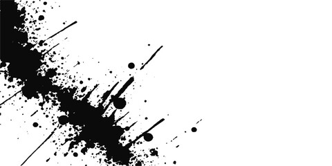 Black grunge ink splatter texture design illustration element