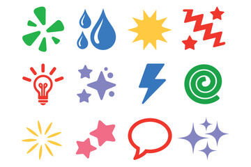 Vector art of collection of colorful vector icons for design