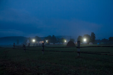 night lights in the summer village