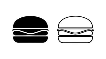 A set of two simple hamburger icons, one solid black glyph and one outline style, isolated on a white background.