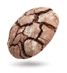 Chocolate brownie cookie isolated on white background. clipping path