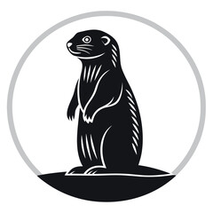 Groundhog Day black color design, solid white background (9).eps