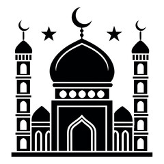 Isra & Miraj Day black color design, solid white background (4).eps